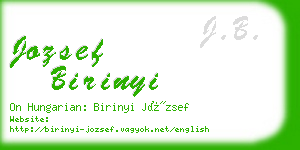 jozsef birinyi business card